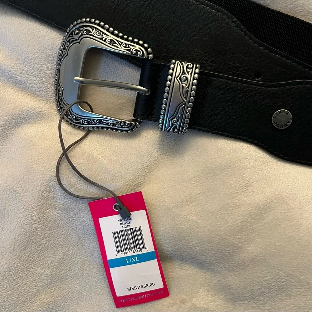 Vince Camuto Black Leather Belt - Picture 3 of 3